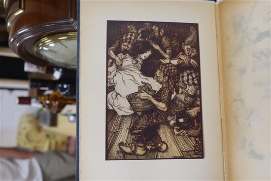 Three Arthur Rackham illustrated books: Peter Pan in Kensington Gardens, 4th edition, published 1907; Snowdrop